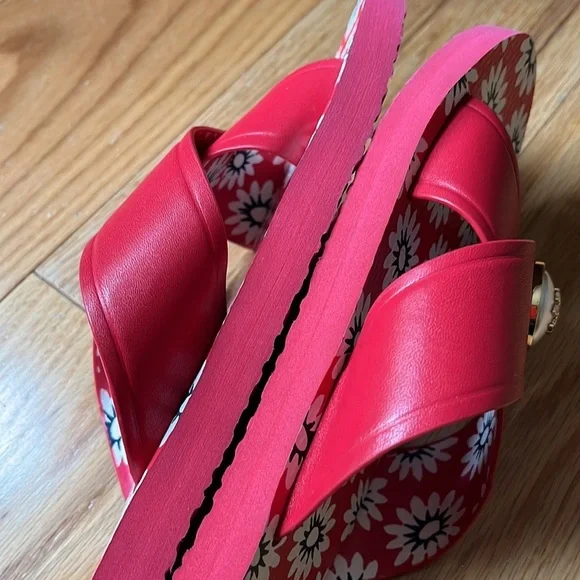 Tory Burch Melody Criss Cross Leather Sandals Sz 9 - Picture 9 of 15